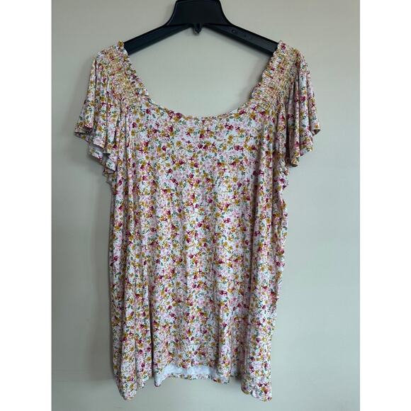 Torrid Super Soft Floral Flutter Sleeve Top Size 3 - Picture 6 of 7